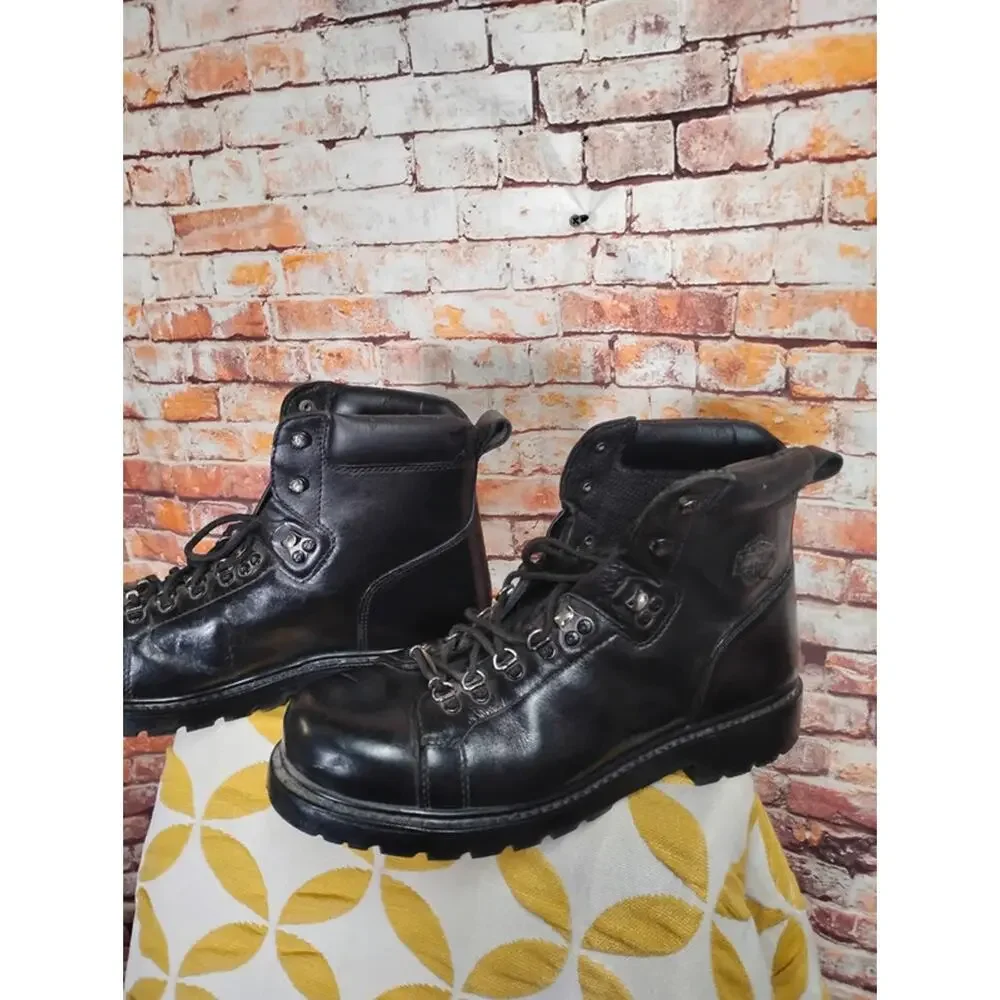 Vintage Harley-Davidson Motorcycle Boots Men's Size 13 Black Leather